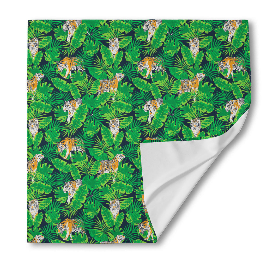 Tropical Tiger Pattern Print Silk Bandana