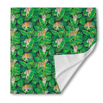 Tropical Tiger Pattern Print Silk Bandana