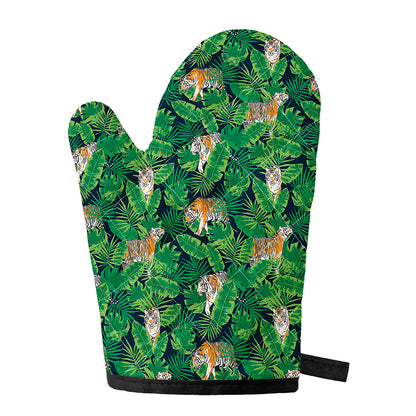 Tropical Tiger Pattern Print Single Oven Mitt