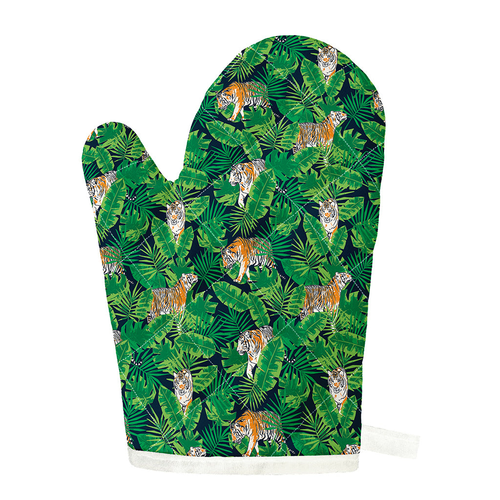 Tropical Tiger Pattern Print Single Oven Mitt