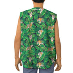 Tropical Tiger Pattern Print Sleeveless Baseball Jersey