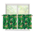 Tropical Tiger Pattern Print Tier Curtains