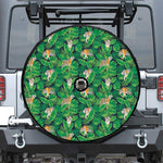 Tropical Tiger Pattern Print Tire Cover With Camera Hole