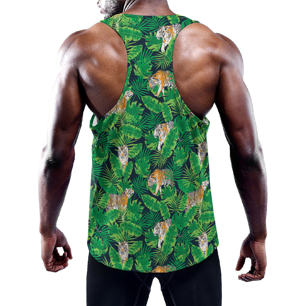 Tropical Tiger Pattern Print Training Tank Top
