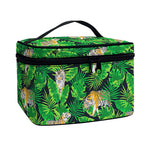 Tropical Tiger Pattern Print Travel Makeup Bag