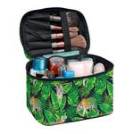 Tropical Tiger Pattern Print Travel Makeup Bag