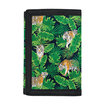 Tropical Tiger Pattern Print Trifold Wallet