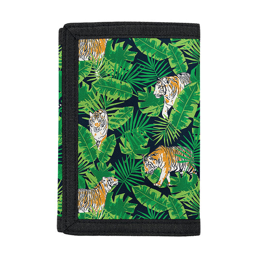 Tropical Tiger Pattern Print Trifold Wallet