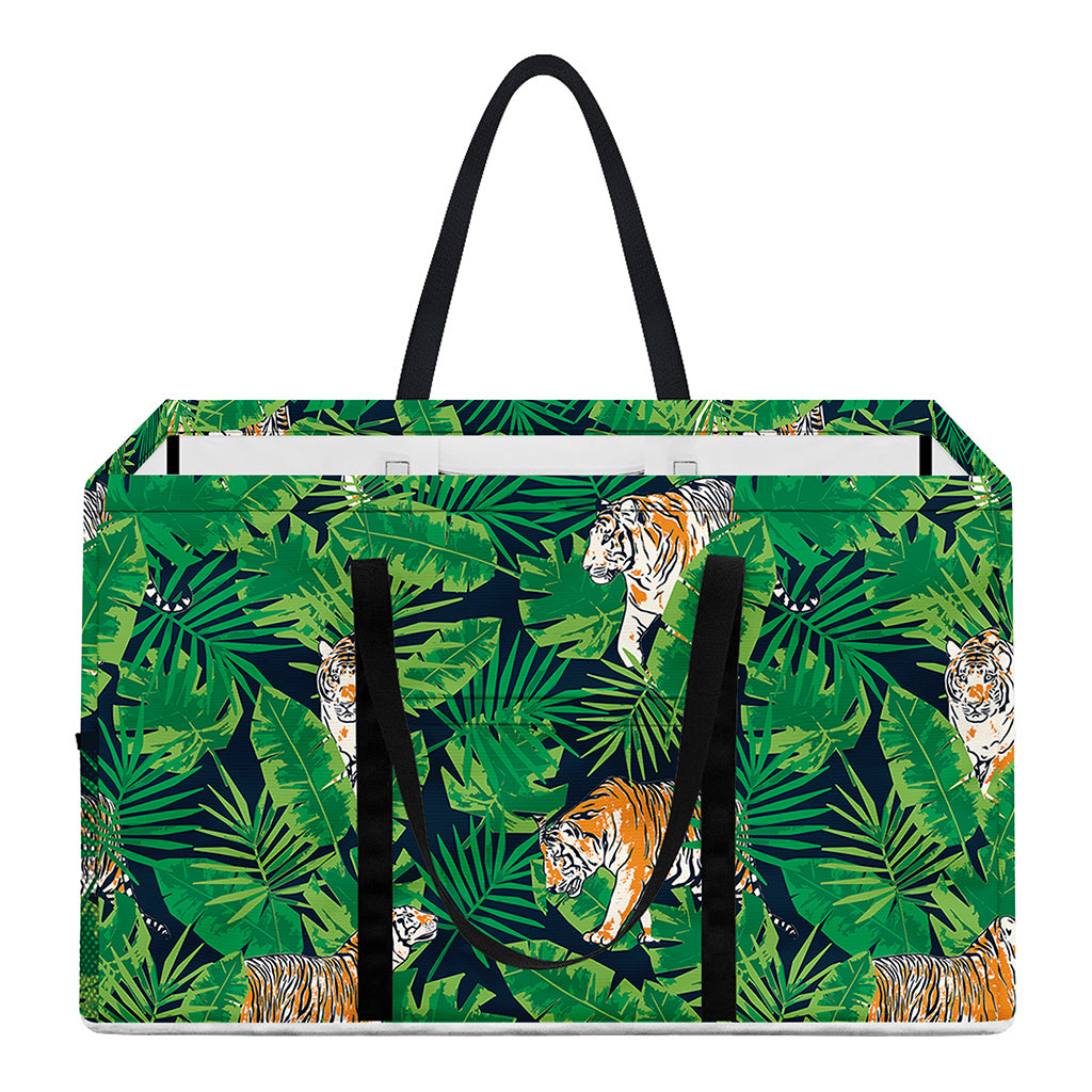 Tropical Tiger Pattern Print Utility Tote Bag