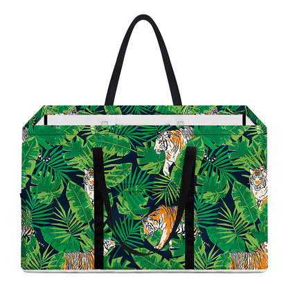 Tropical Tiger Pattern Print Utility Tote Bag