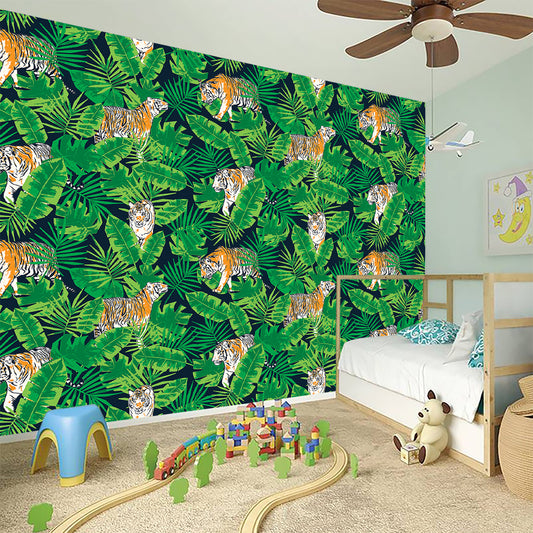 Tropical Tiger Pattern Print Wall Sticker