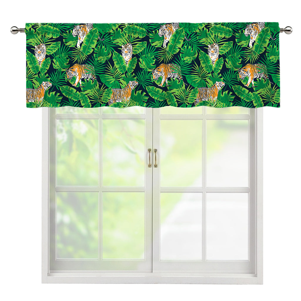 Tropical Tiger Pattern Print Window Valance
