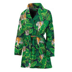 Tropical Tiger Pattern Print Women's Bathrobe