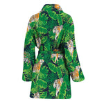 Tropical Tiger Pattern Print Women's Bathrobe