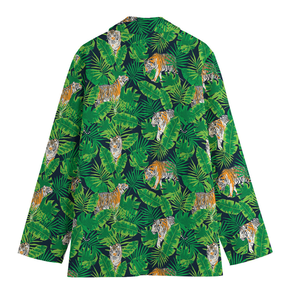 Tropical Tiger Pattern Print Women's Blazer