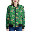Tropical Tiger Pattern Print Women's Bomber Jacket