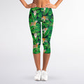 Tropical Tiger Pattern Print Women's Capri Leggings