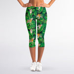 Tropical Tiger Pattern Print Women's Capri Leggings