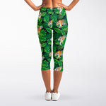 Tropical Tiger Pattern Print Women's Capri Leggings