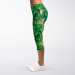 Tropical Tiger Pattern Print Women's Capri Leggings