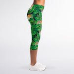 Tropical Tiger Pattern Print Women's Capri Leggings