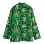 Tropical Tiger Pattern Print Women's Cotton Blazer