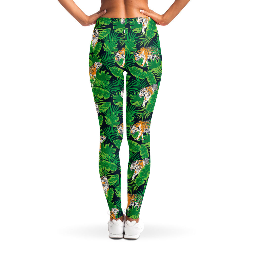 Tropical Tiger Pattern Print Women's Leggings