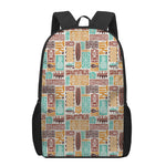 Tropical Tiki Pattern Print 17 Inch Backpack