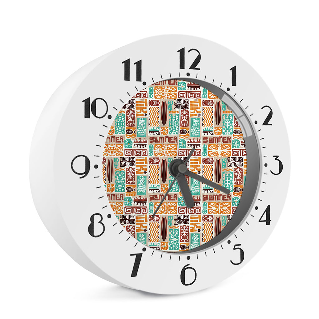 Tropical Tiki Pattern Print Alarm Clock