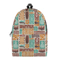 Tropical Tiki Pattern Print School Backpack