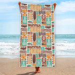 Tropical Tiki Pattern Print Beach Towel