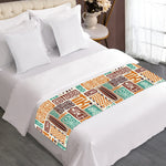 Tropical Tiki Pattern Print Bed Runner