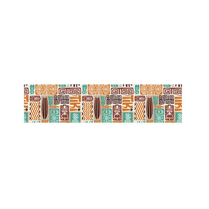 Tropical Tiki Pattern Print Bed Runner