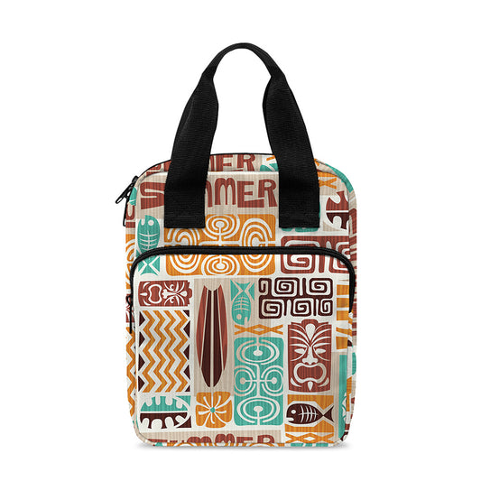 Tropical Tiki Pattern Print Bible Tote Bag