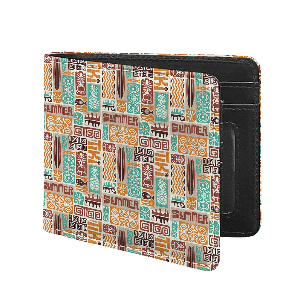 Tropical Tiki Pattern Print Bifold Wallet