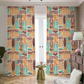 Tropical Tiki Pattern Print Dimout Pencil Pleat Curtains