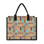 Tropical Tiki Pattern Print Canvas Tote Bag