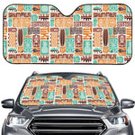 Tropical Tiki Pattern Print Car Windshield Sun Shade