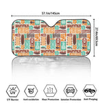 Tropical Tiki Pattern Print Car Windshield Sun Shade