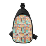 Tropical Tiki Pattern Print Chest Bag