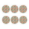 Tropical Tiki Pattern Print Coaster Set