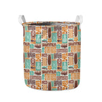 Tropical Tiki Pattern Print Collapsible Laundry Basket