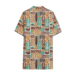 Tropical Tiki Pattern Print Cotton Hawaiian Shirt