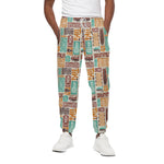 Tropical Tiki Pattern Print Cotton Pants