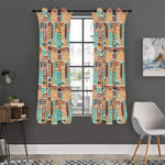 Tropical Tiki Pattern Print Curtain