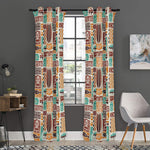 Tropical Tiki Pattern Print Curtain