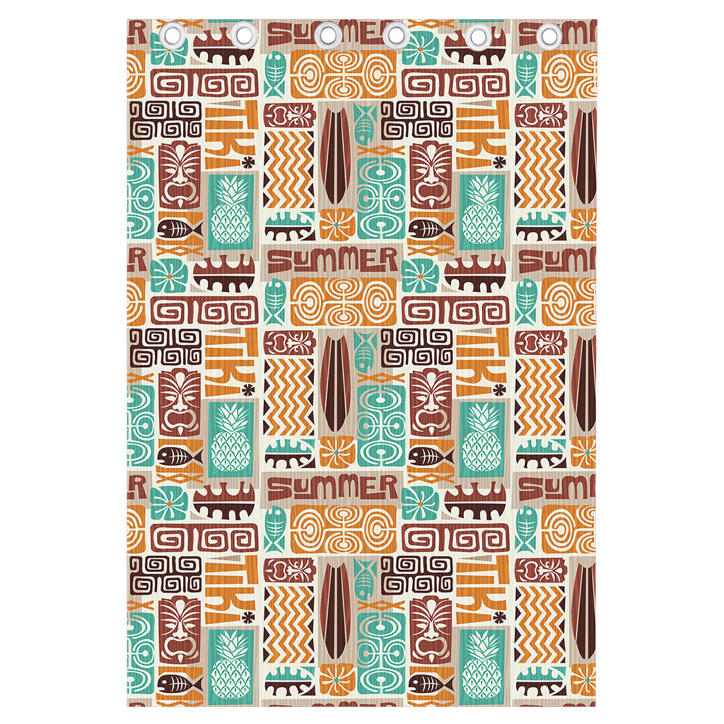 Tropical Tiki Pattern Print Curtain
