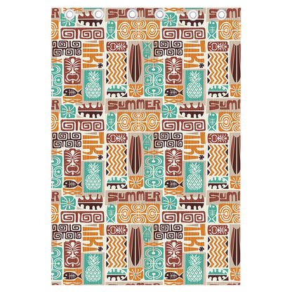 Tropical Tiki Pattern Print Curtain