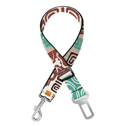 Tropical Tiki Pattern Print Dog Seat Belt