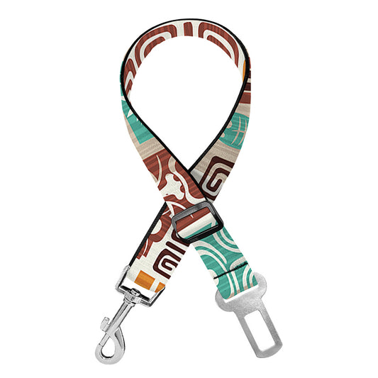 Tropical Tiki Pattern Print Dog Seat Belt
